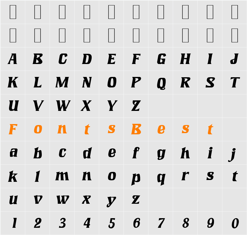 LookingGlass Character Map