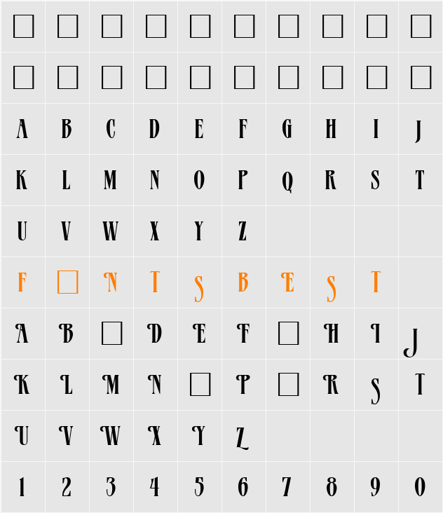 MADELAINE Character Map