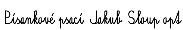 Písankové psací Jakub Sloup opt Font Image