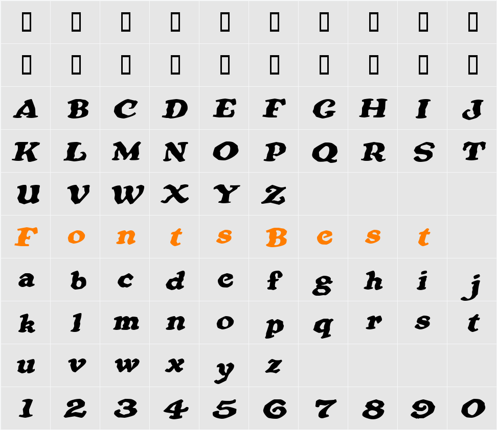 OatmealExtended Character Map