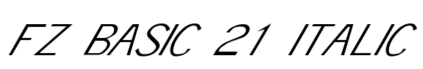 FZ BASIC 21 ITALIC Font Image