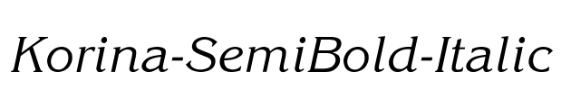 Korina-SemiBold-Italic Font Image