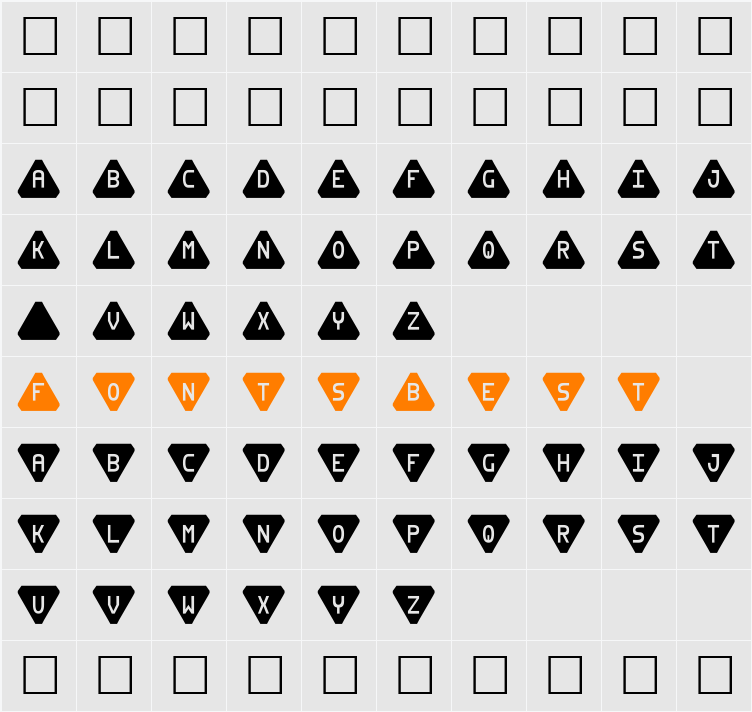 Pyrabet Character Map