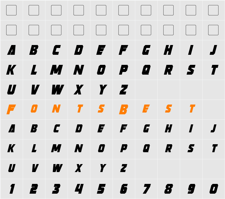 Strongarm Character Map