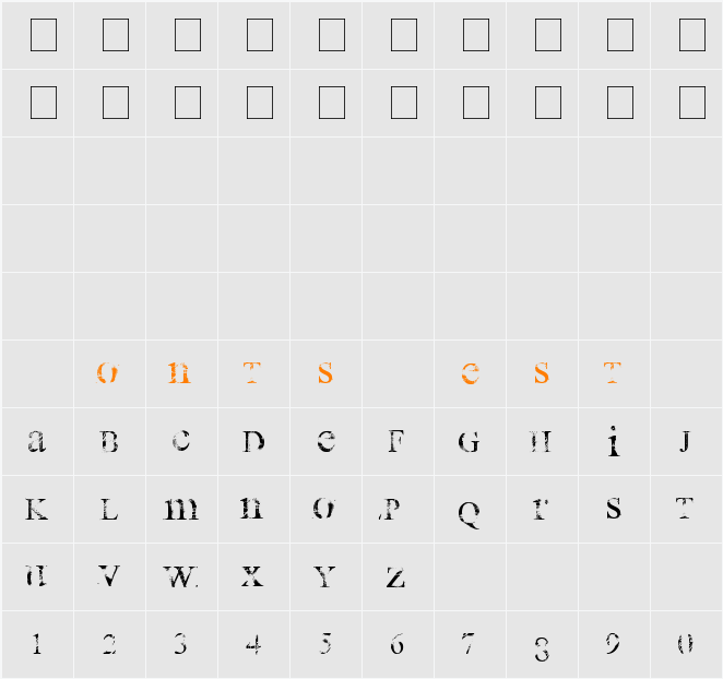 all used up Character Map