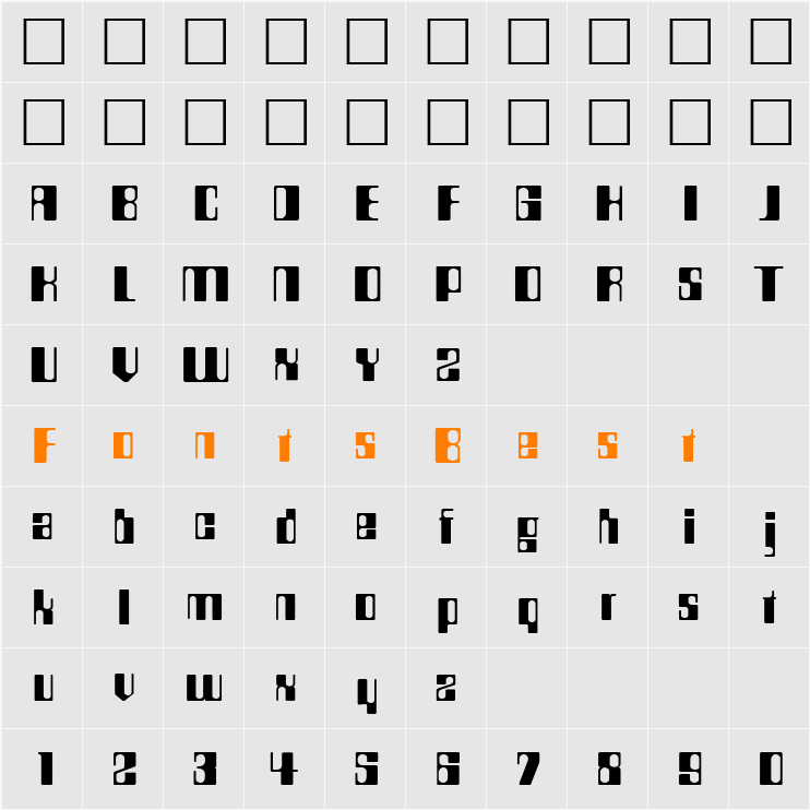 Techno Character Map