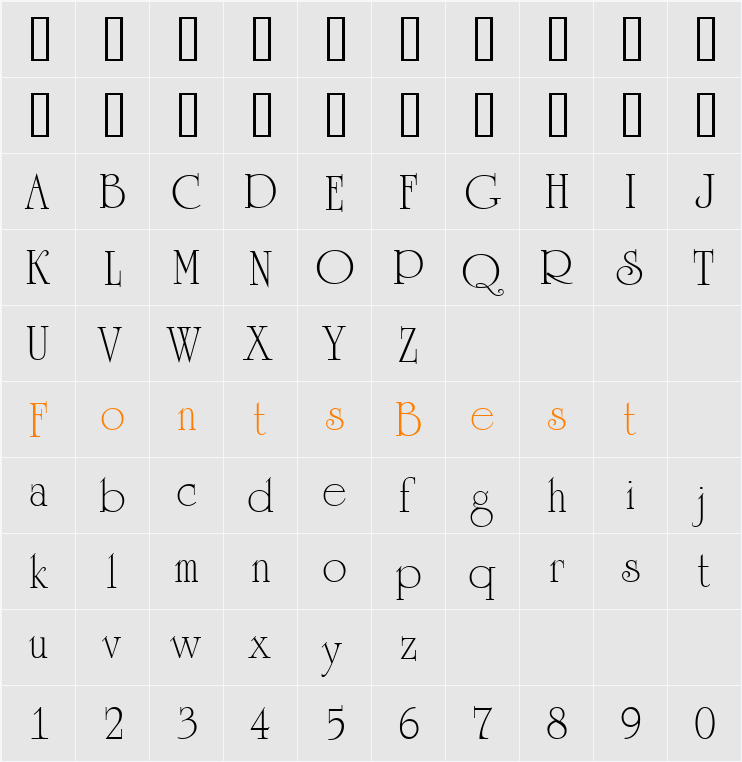 a_Romanus Character Map