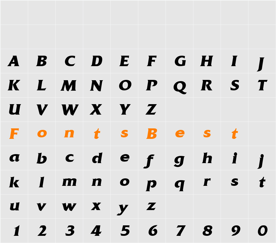 DennisBecker-ExtraBold Character Map