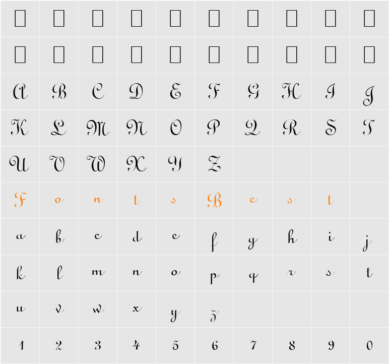 Uptype Character Map