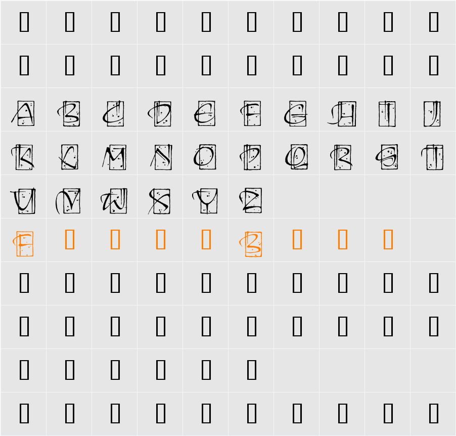 KendoInitialsITC TT Character Map