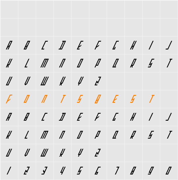 Stretched Electrons Character Map