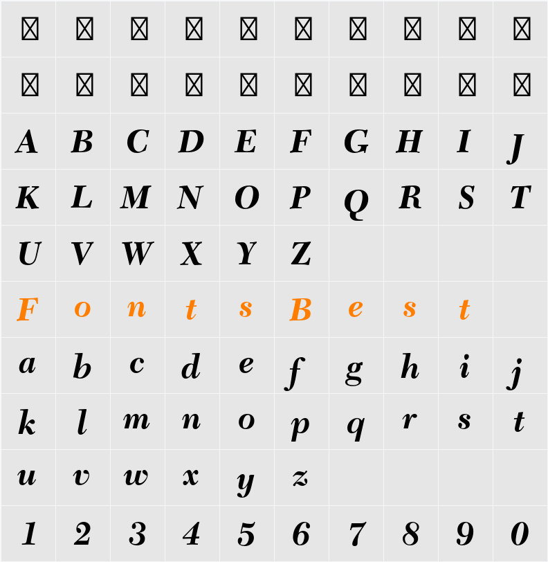 New Caledonia LT Std Character Map
