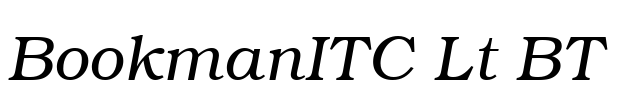 BookmanITC Lt BT Font Image