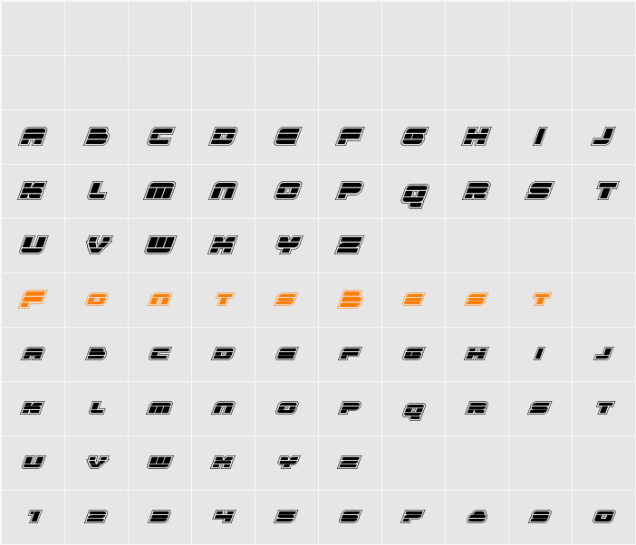 Quicken Academy Italic Character Map