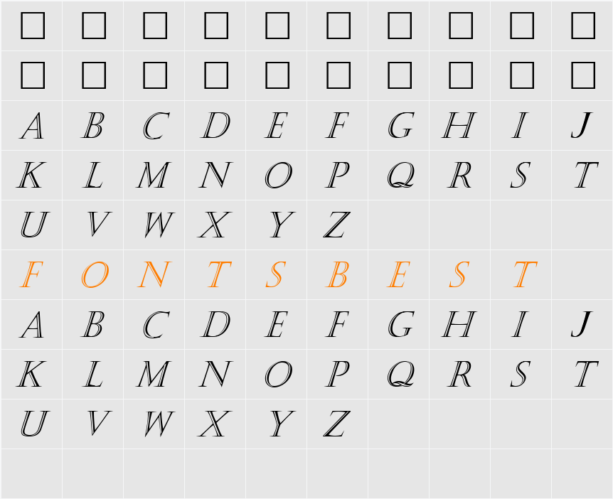 Kastellar Character Map