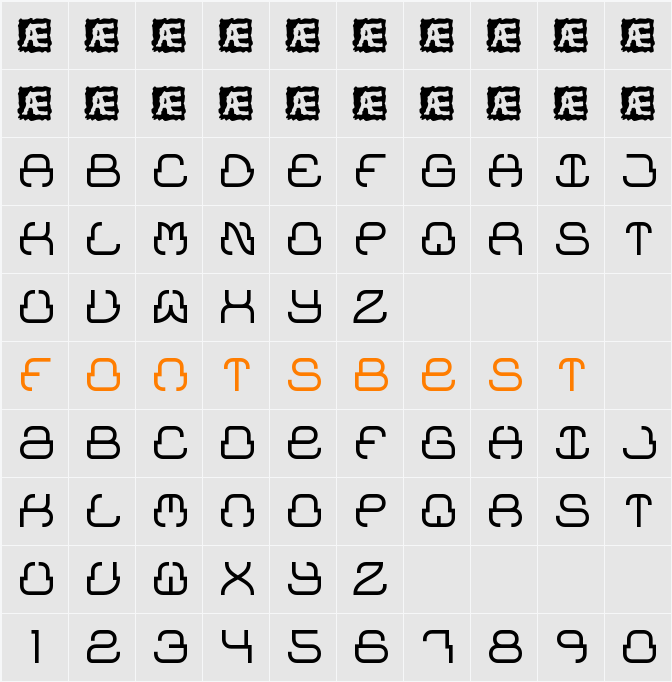 Upraise BRK Character Map