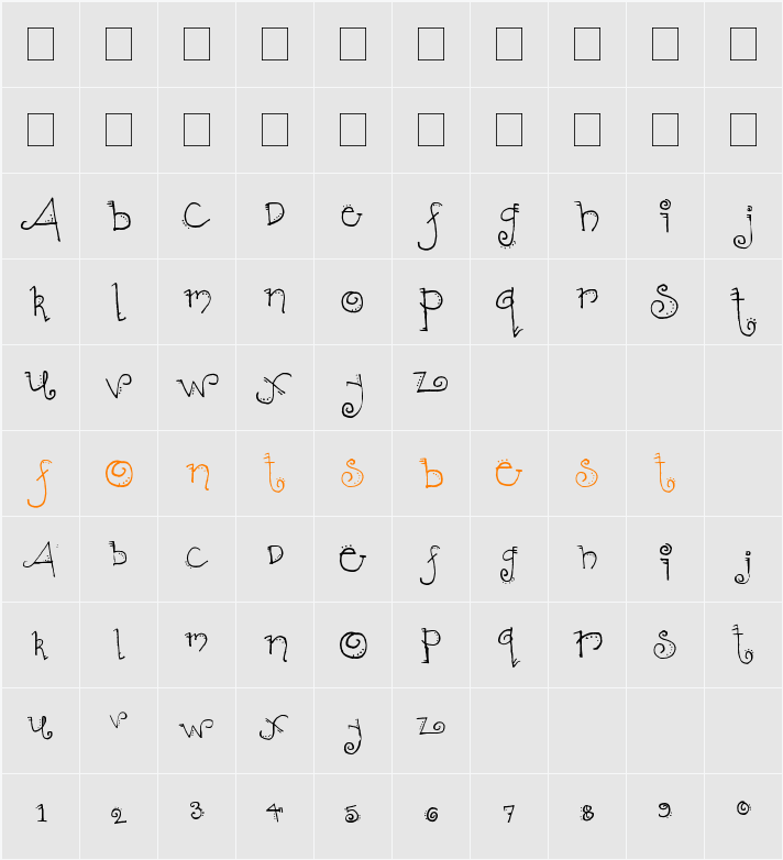 SBC Zany Character Map