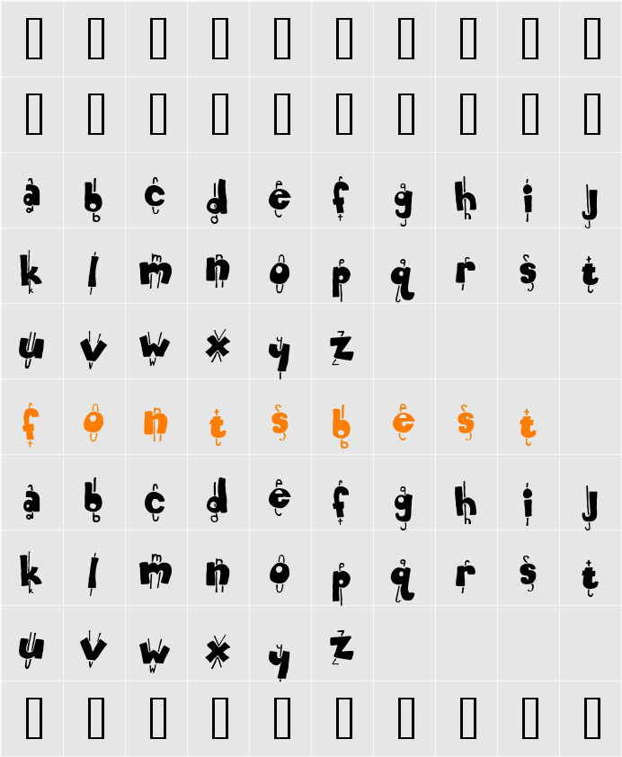 Electric Weasel Character Map