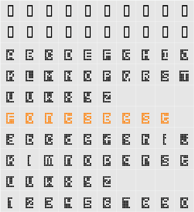 Squarodynamic 10 Character Map