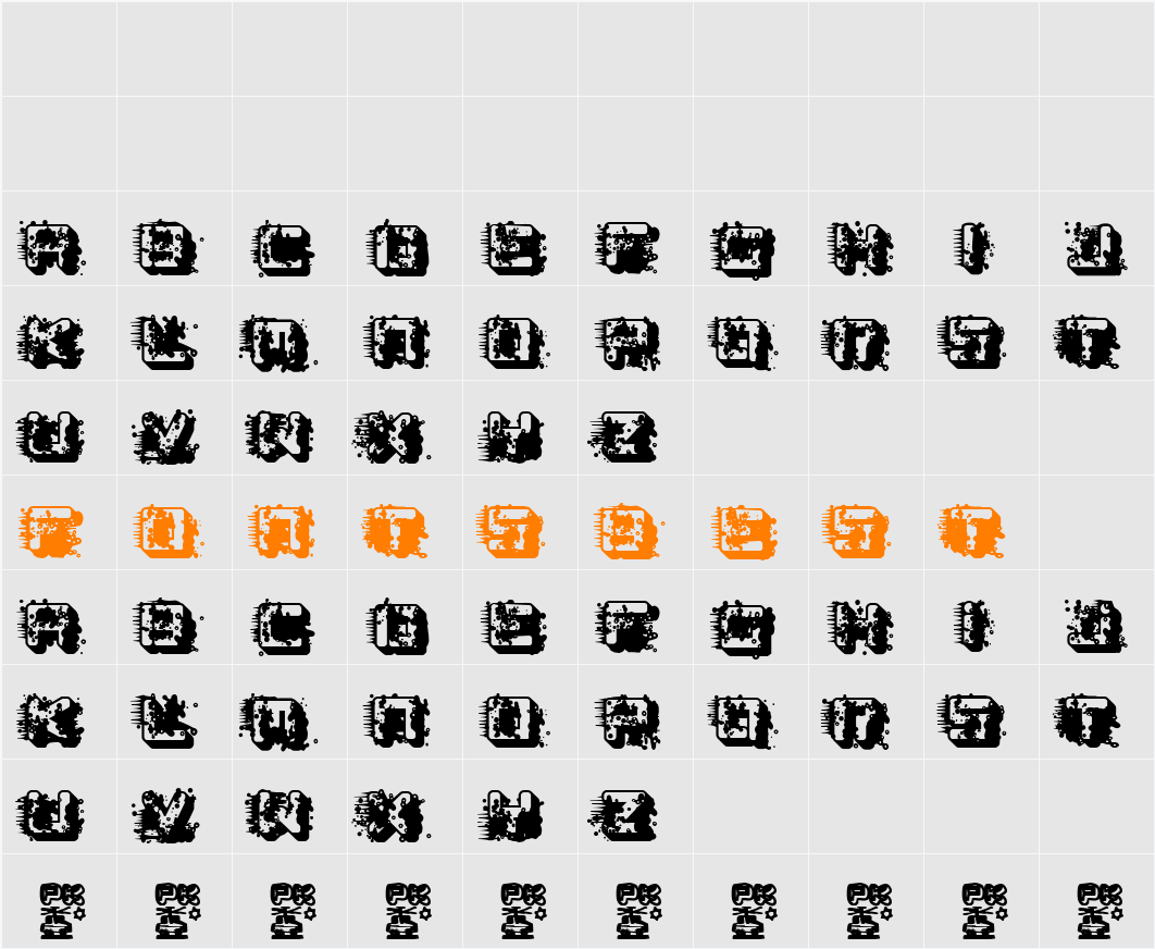 pk LSD Character Map