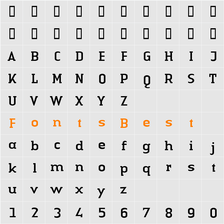 LTAuthenticSerif Character Map