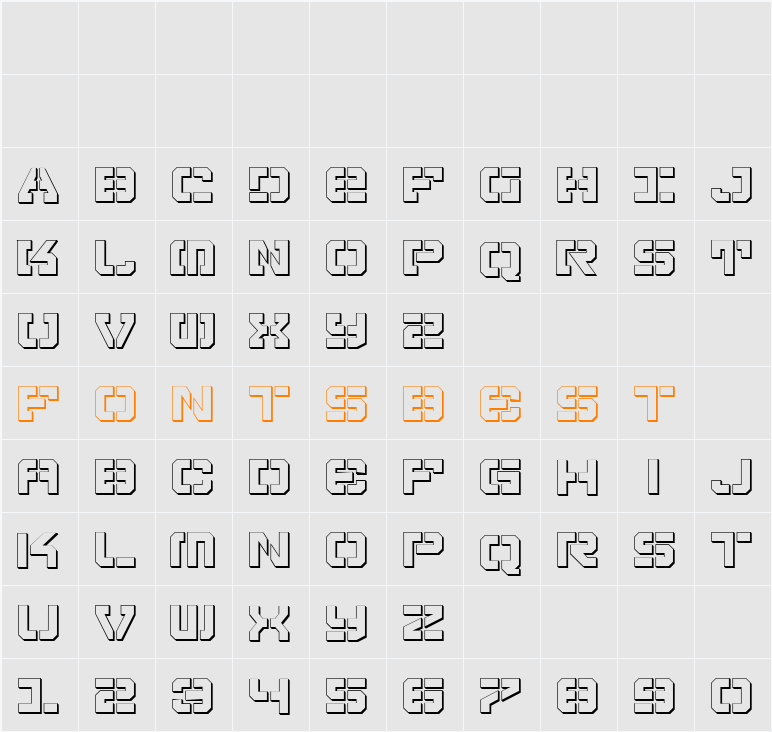 Vyper Shadow Character Map