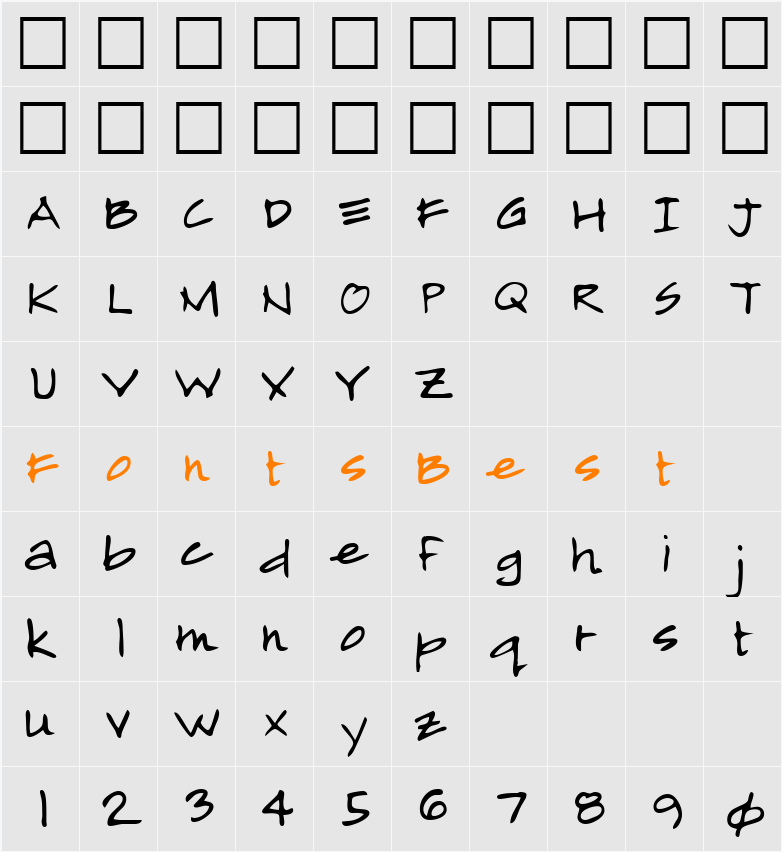 LEHN193 Character Map
