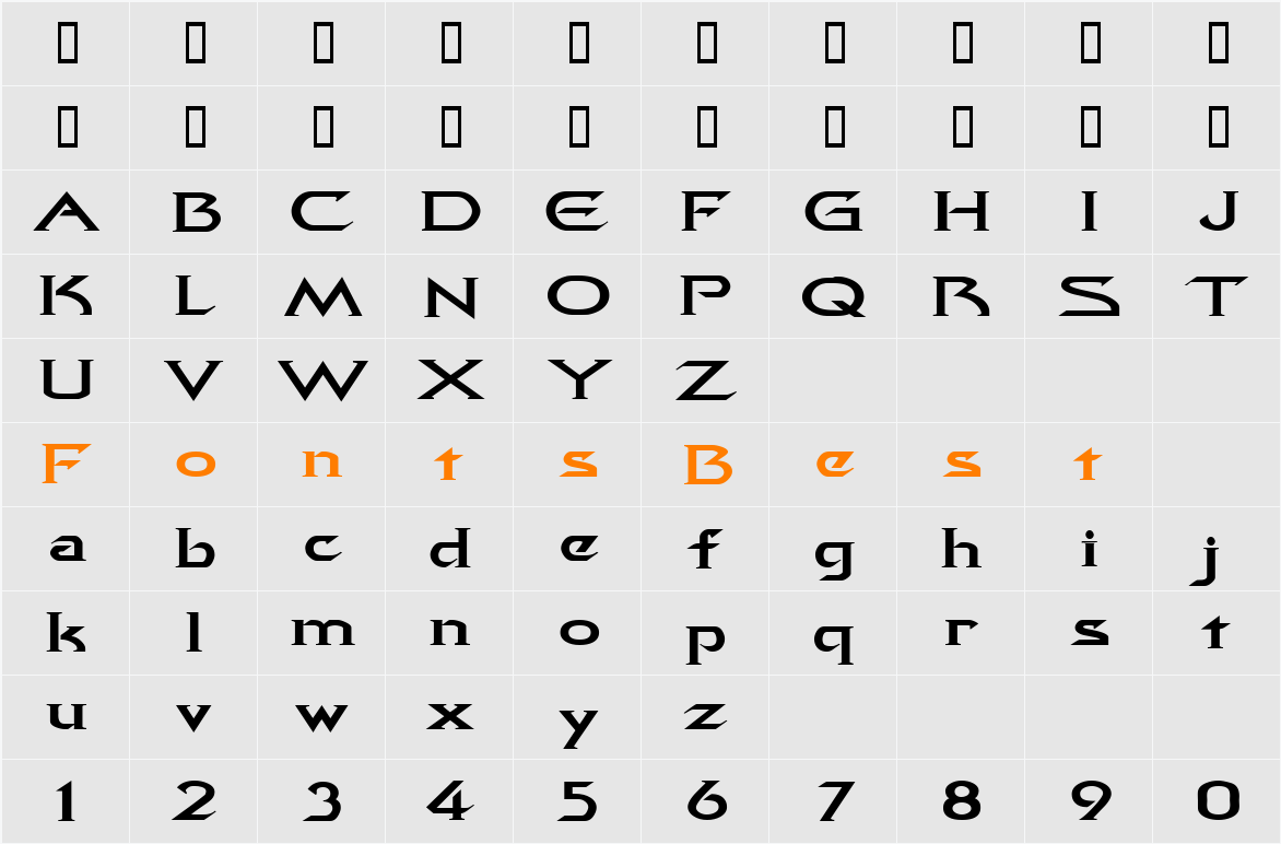 QuasarExtended Character Map