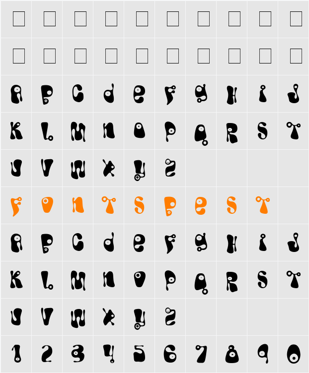 Bughouse Character Map