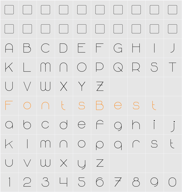 Majoram Sans Character Map