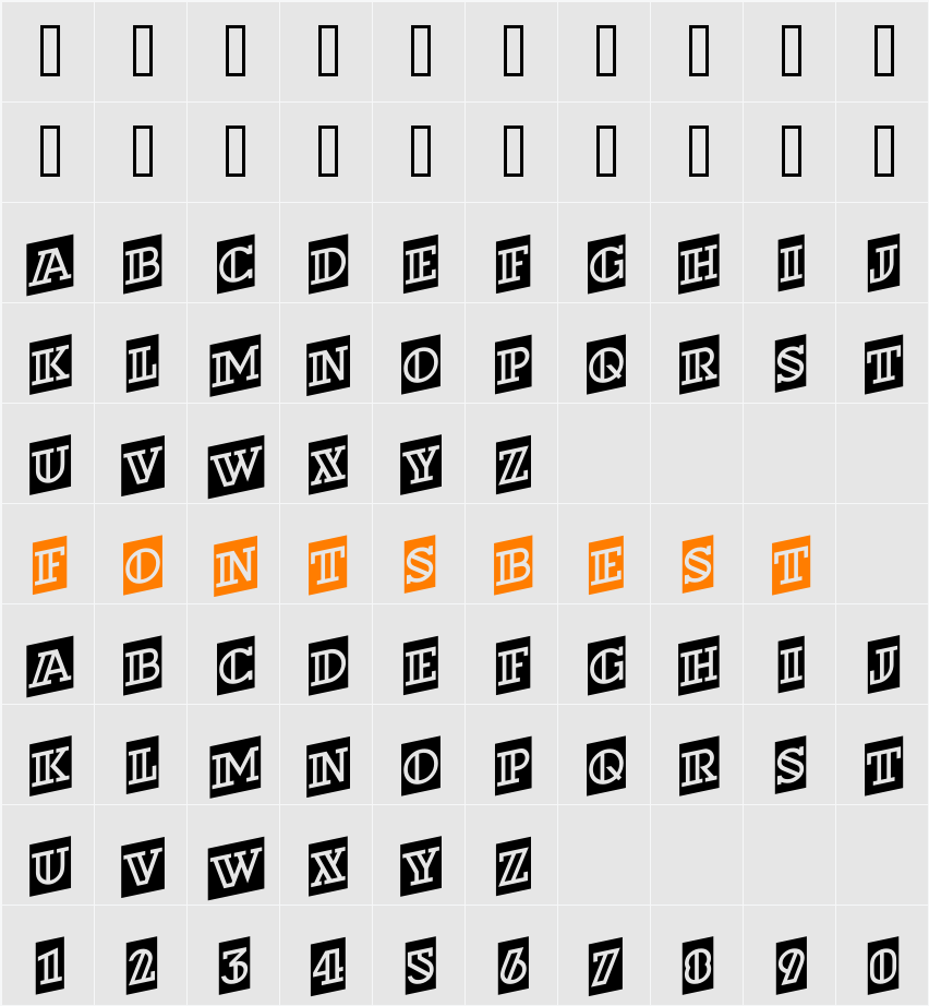 a_DexterDecorCmUp Character Map