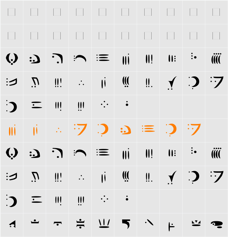 Vorlon Character Map