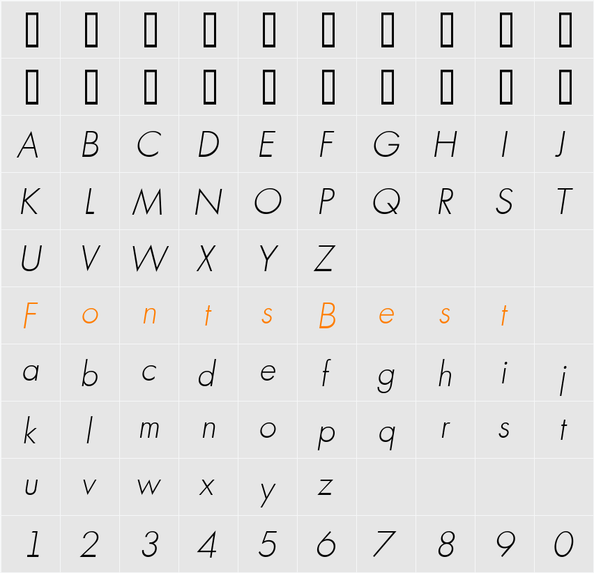 a_FuturicaLt Character Map