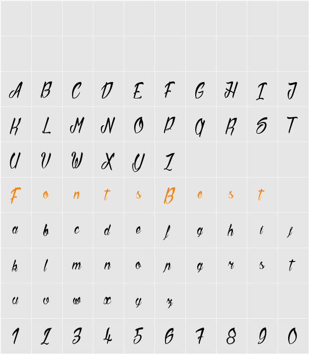 Sliced by Hand Character Map