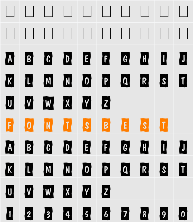 a_DomInoTtlCrmSht Character Map