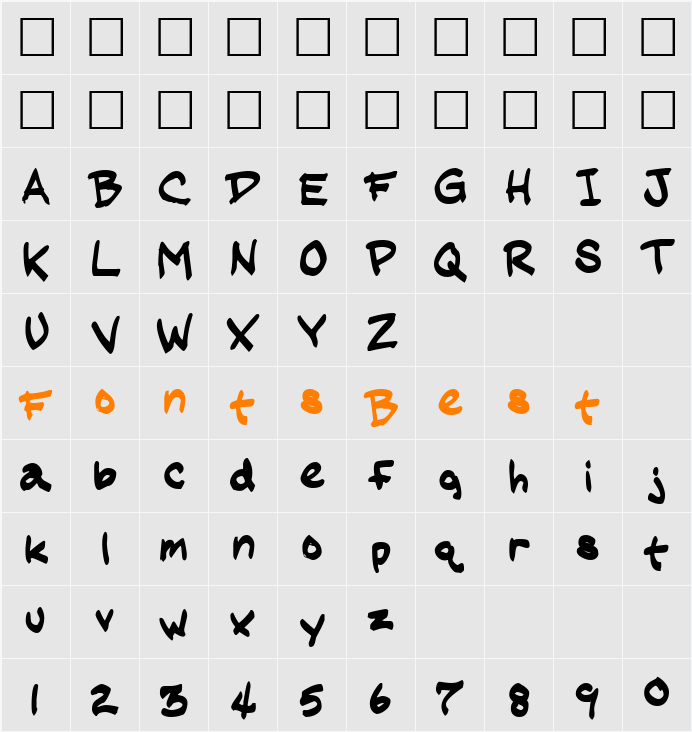 JME Character Map