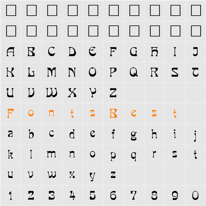 XmasText Character Map