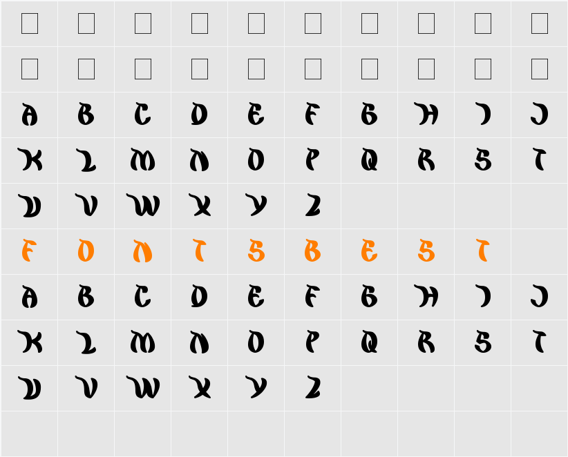 king cobra Character Map
