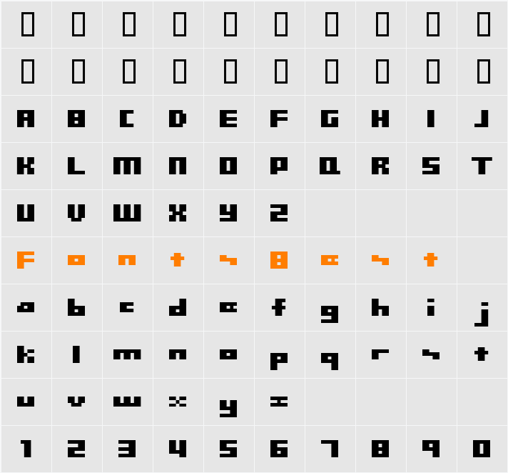 GoodfonT.NET XS16 Character Map