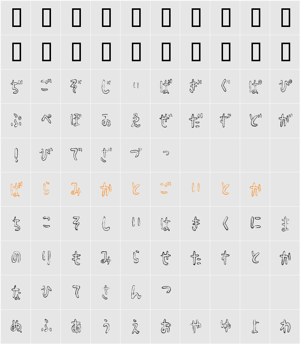 HyonnakotokaraHR Character Map
