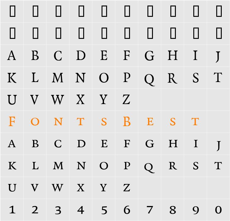 Quadraat Character Map