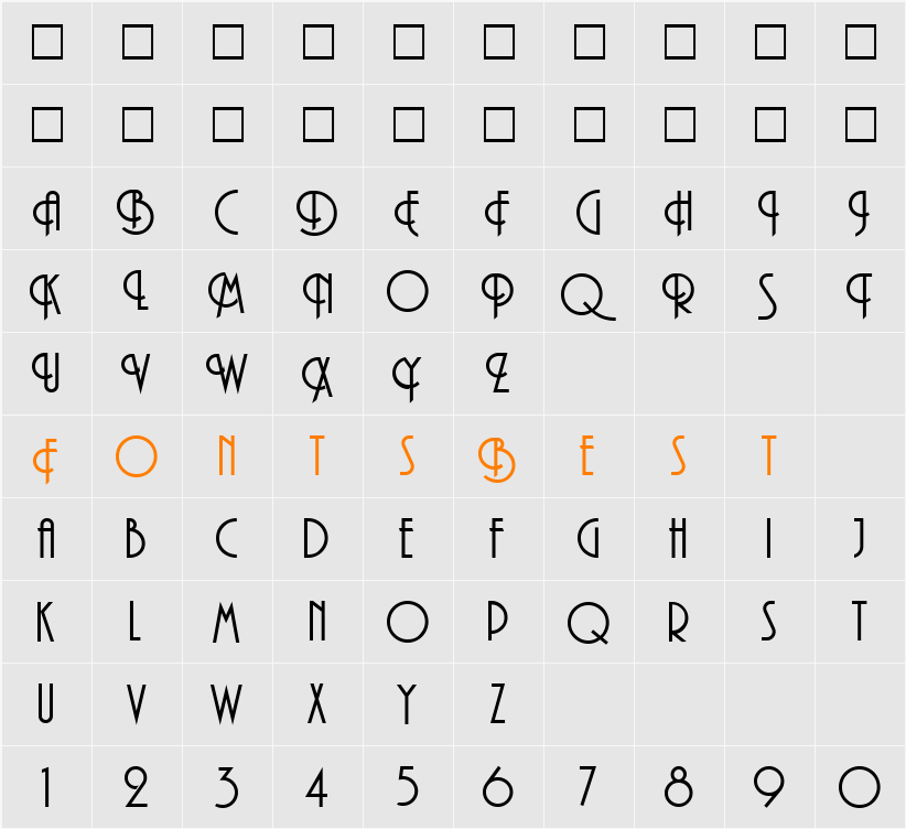 704-CAI978 Character Map