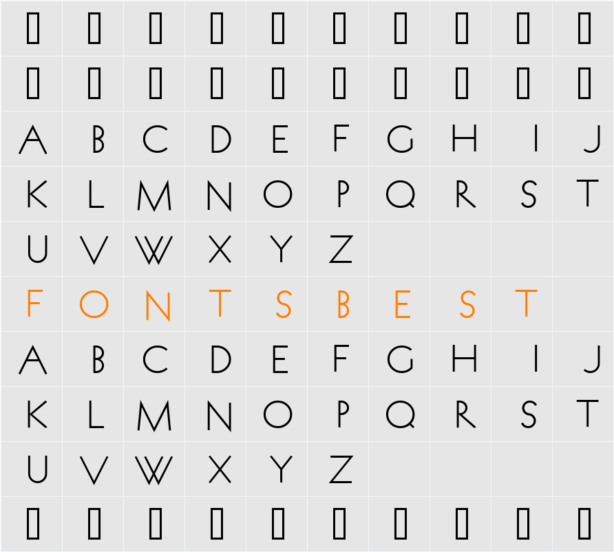 Koch Quadrat Fill Character Map