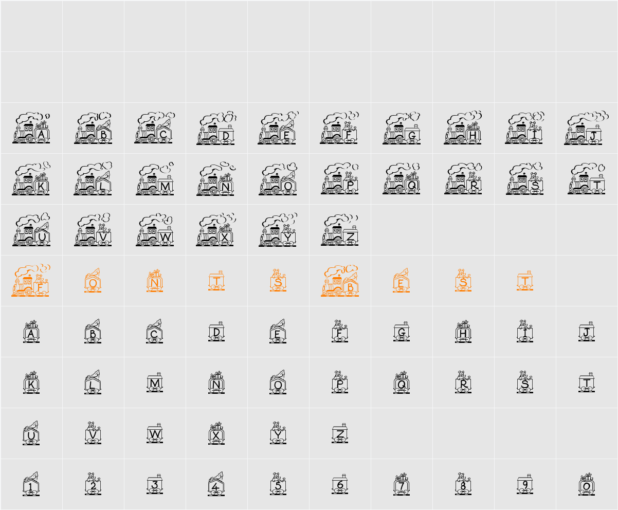Toy Train Character Map