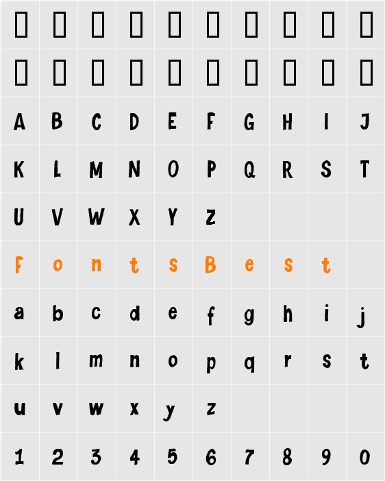 LeviNaiveLetter Character Map