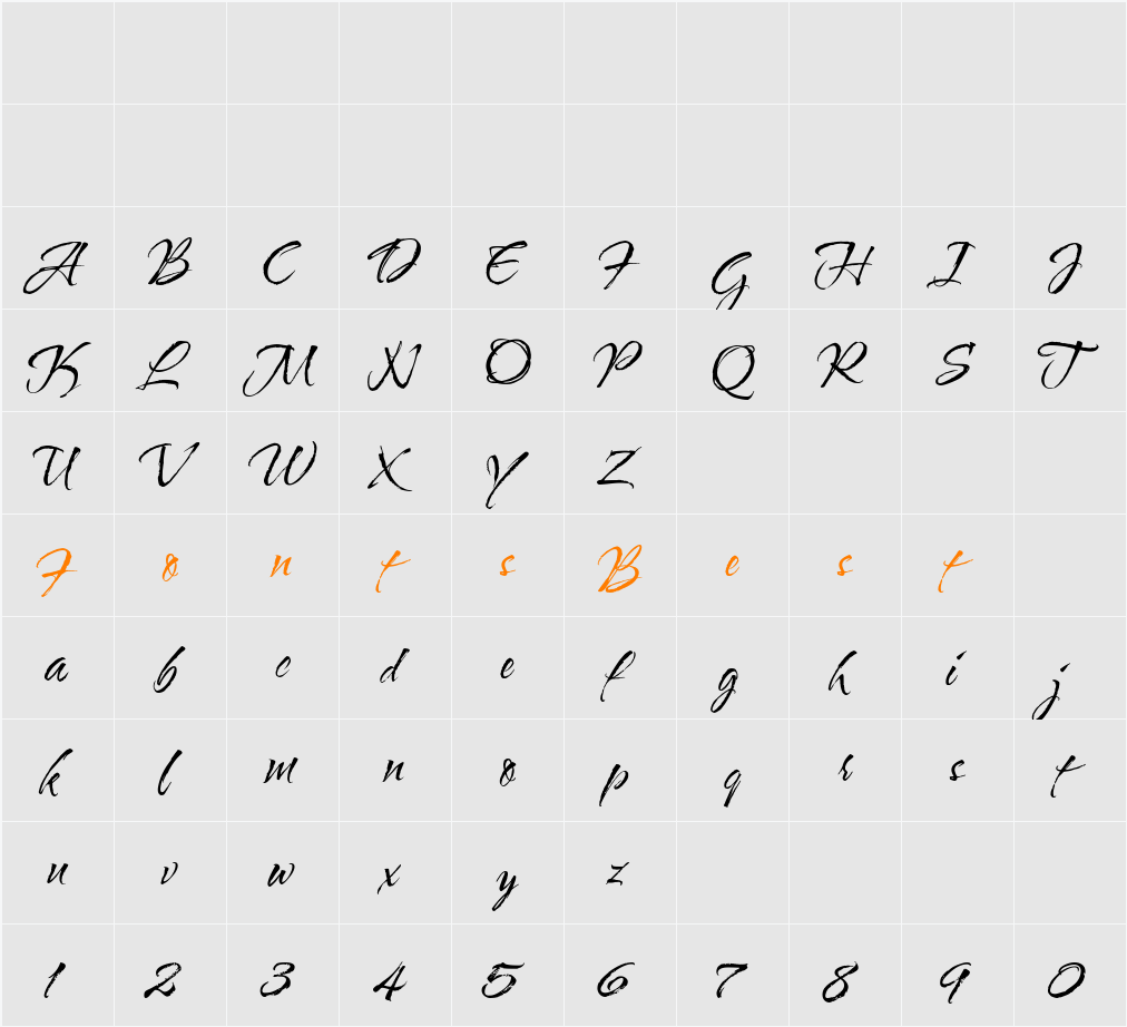 WaterBrushROB Character Map