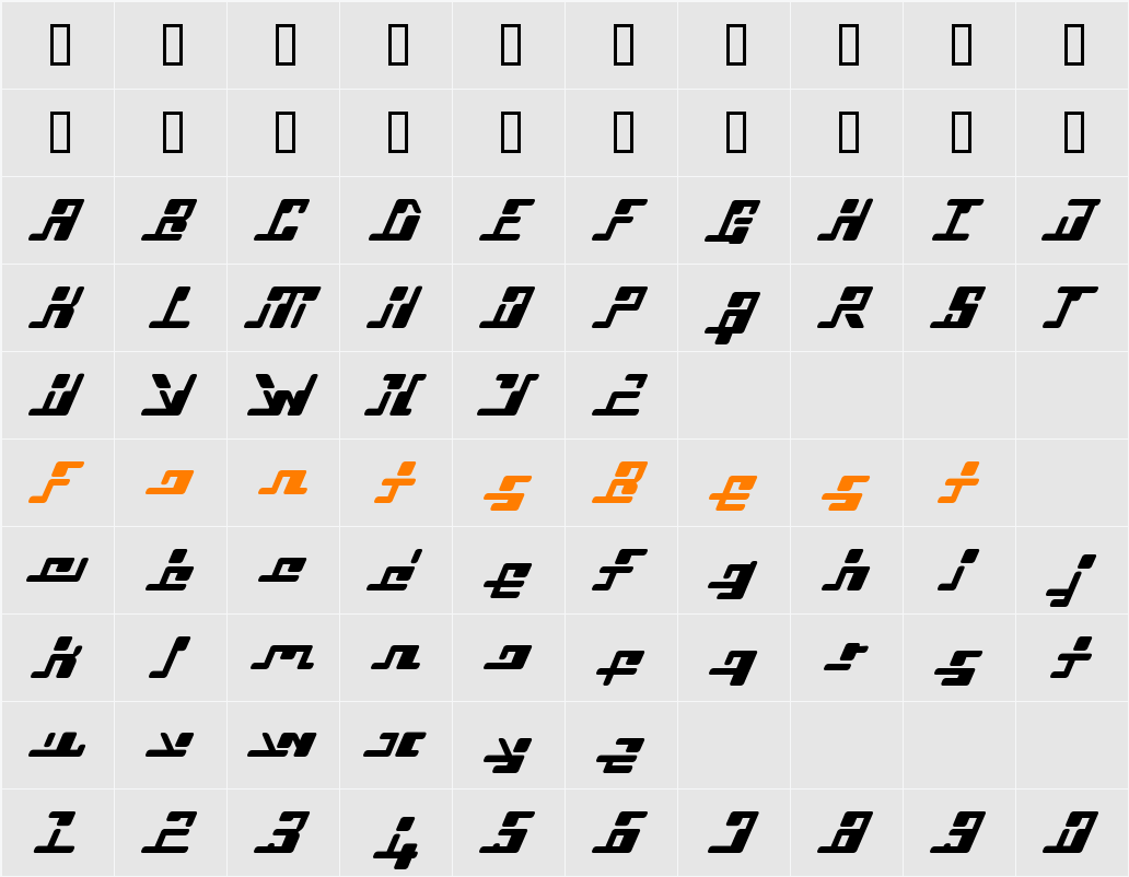 Phoque Character Map