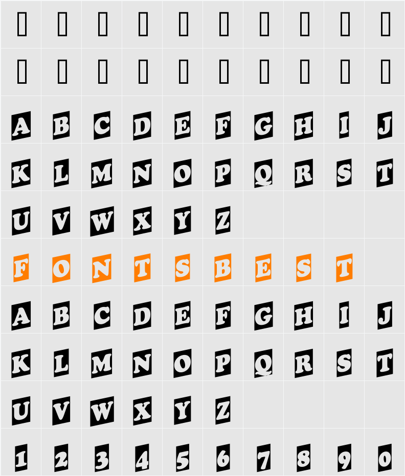 a_CooperBlackCmUp Character Map