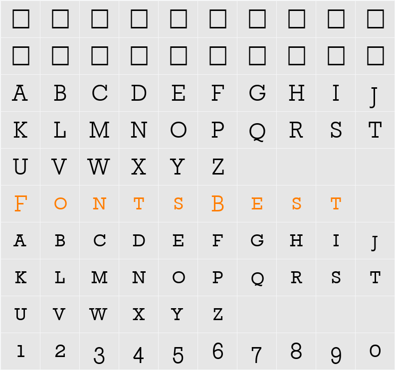 StaffordSmcL Character Map