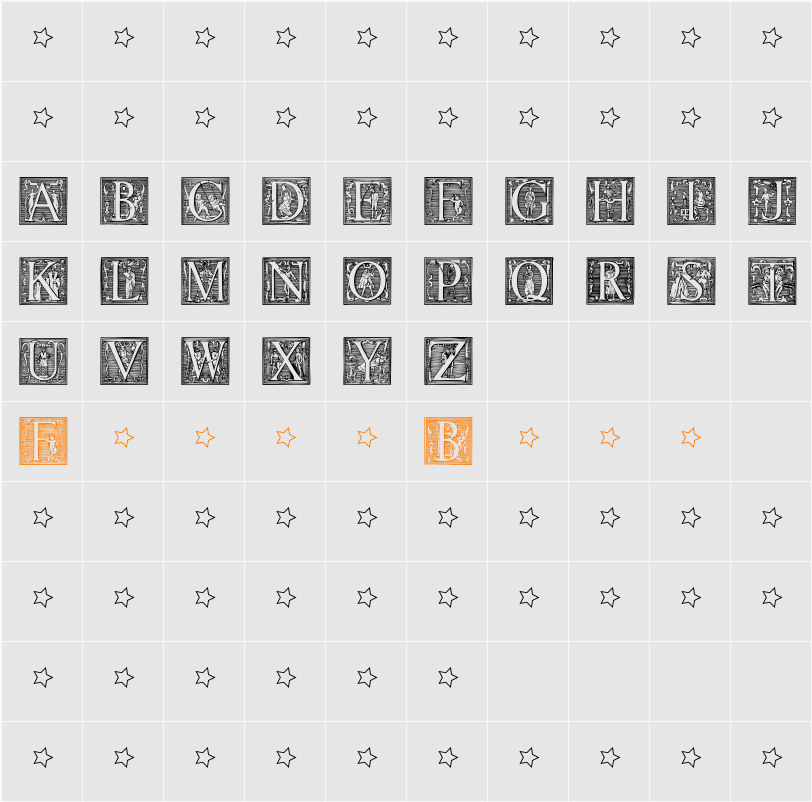 Picto Glyphs Character Map